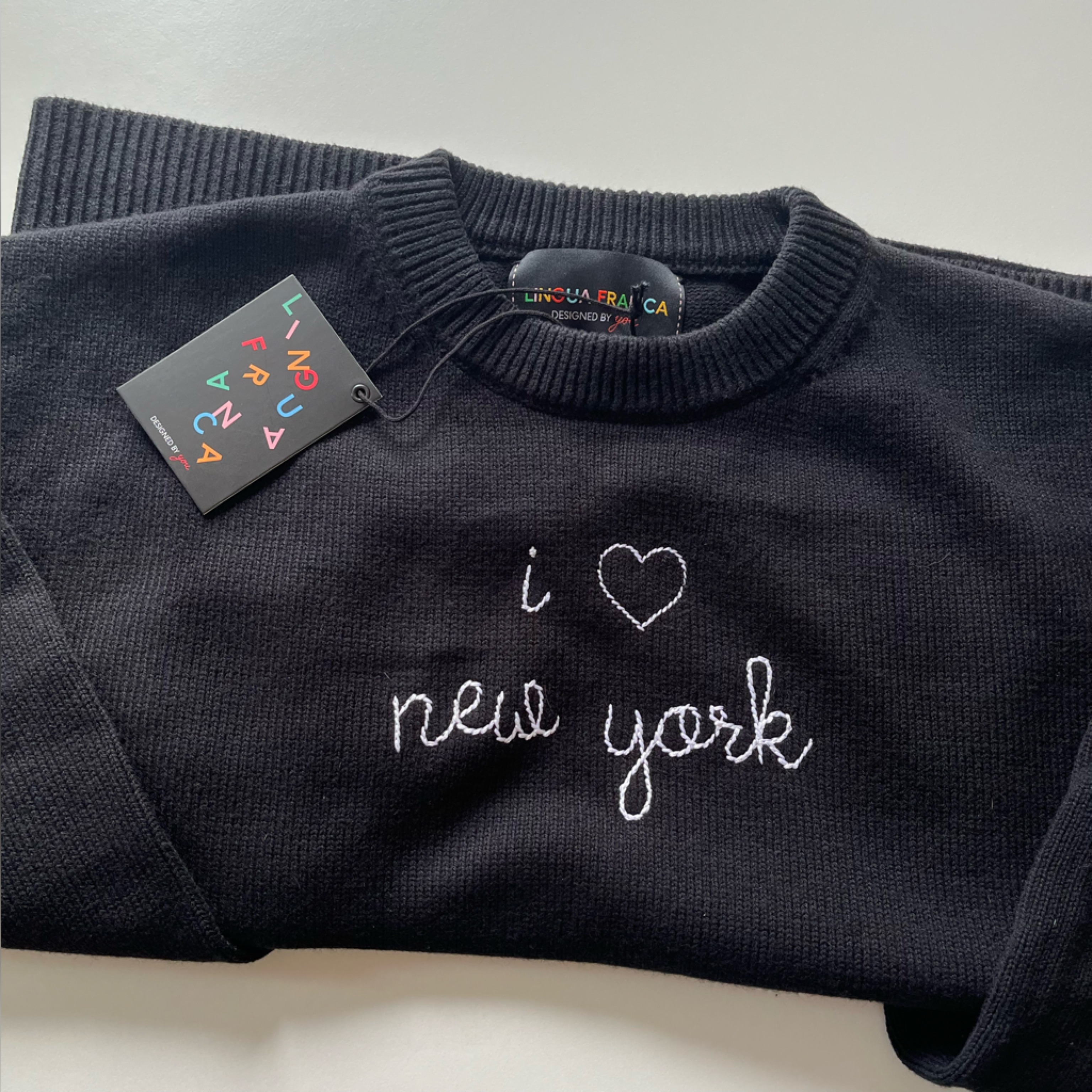 Lingua Franca ‘I Love New York' Black Maxine Sweater